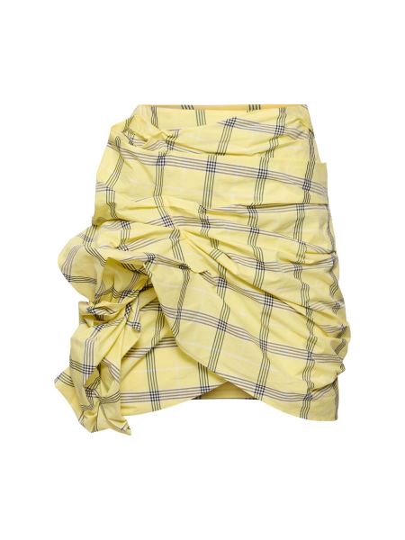 Mini spódniczka w kratkę z falbankami Msgm żółta