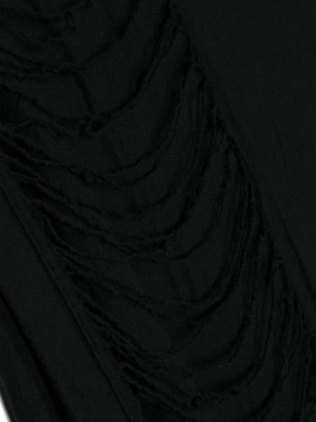 Vlněný šál s oděrkami Yohji Yamamoto černý