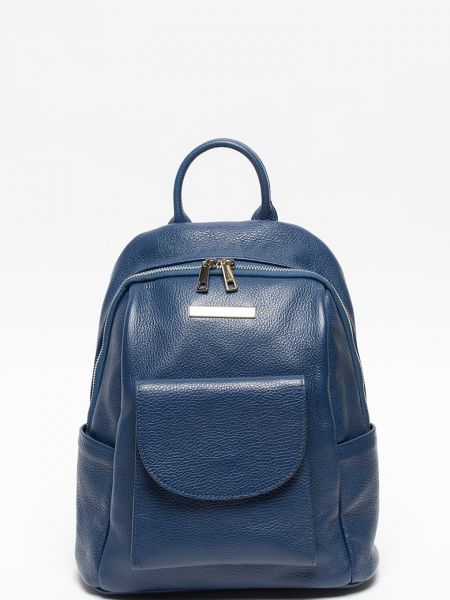 Кожаный рюкзак с карманами Chiara Canotti синий
