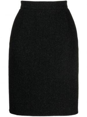 Jupe taille haute à imprimé à motif chevrons Jil Sander noir