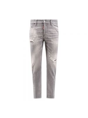 Skinny jeans mit geknöpfter Dsquared2 grau
