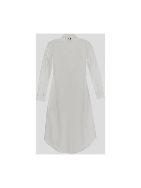 Vestido camisero de algodón Thom Browne blanco
