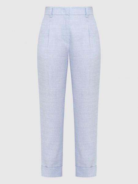 Лляні брюки Peserico, блакитні