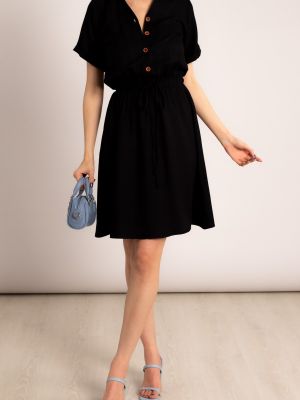 Mini šaty s krátkými rukávy Armonika černé