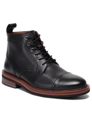 Krajkové kožené šněrovací kotníkové boty Tommy Hilfiger černé