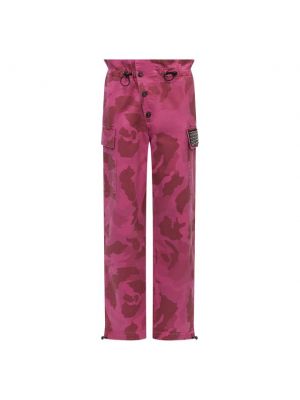 Хлопковые брюки Iceberg, розовые
