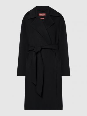 Чорне шовкове вовняне пальто Max Mara