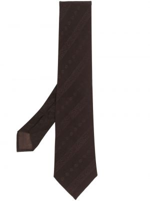 Жакардова копринена вратовръзка Gucci Pre-owned кафяво