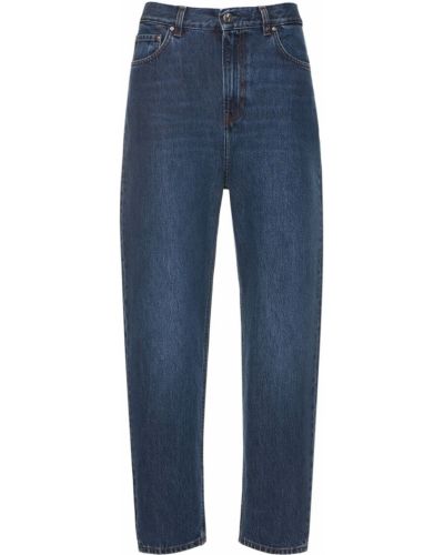 Bavlnené skinny fit džínsy s vysokým pásom Totême modrá