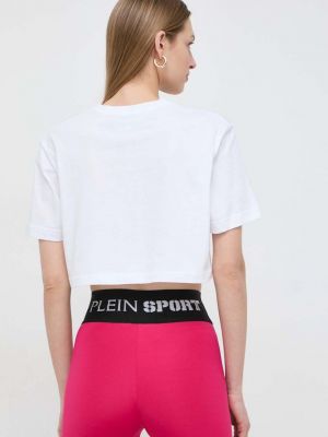 Bavlněné tričko Plein Sport bílé