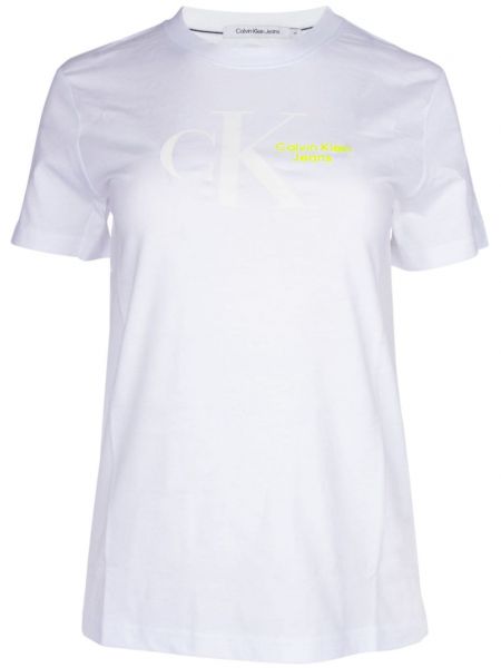 T-shirt med print Calvin Klein Jeans hvid