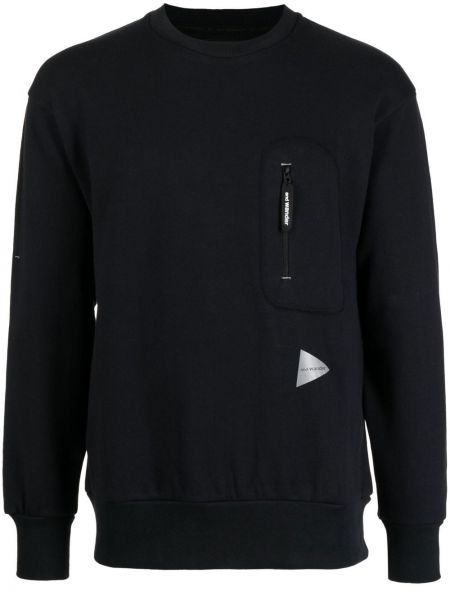 Sweatshirt mit print mit rundem ausschnitt And Wander schwarz