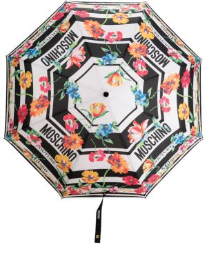 Umbrelă cu model floral cu imagine Moschino
