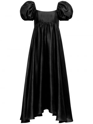 Robe mi-longue en soie Azeeza noir
