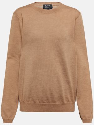 Шерстяной свитер A.p.c., коричневый