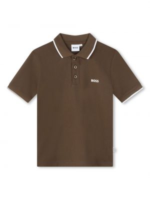Polo con stampa Boss Kidswear marrone