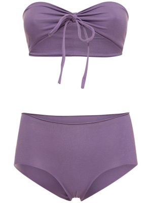 Bikini de algodón de tela jersey Isole & Vulcani violeta