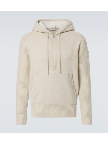 Kaşmir yün hoodie Moncler bej