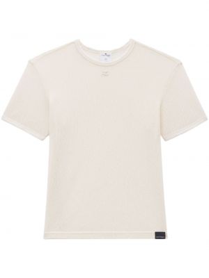 Majica z vezenjem z mrežo Courreges bela