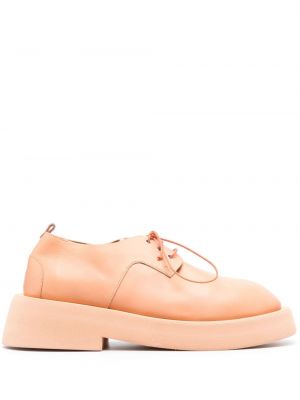 Кожени ниски обувки с връзки с дантела Marsell оранжево