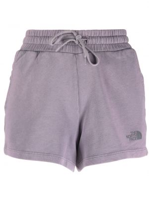 Pantaloni scurți din bumbac cu imagine The North Face violet