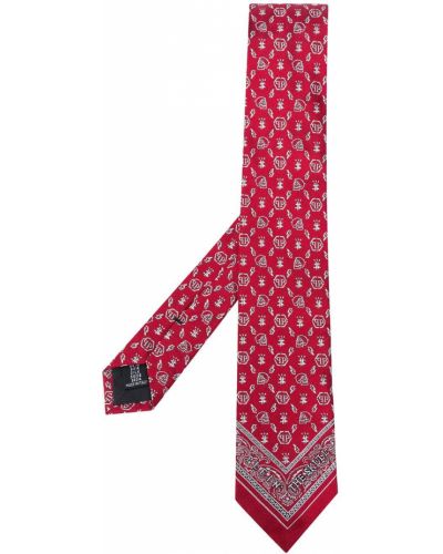 Corbata con estampado Philipp Plein rojo