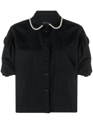 Bavlněná košile s perlami Simone Rocha černá