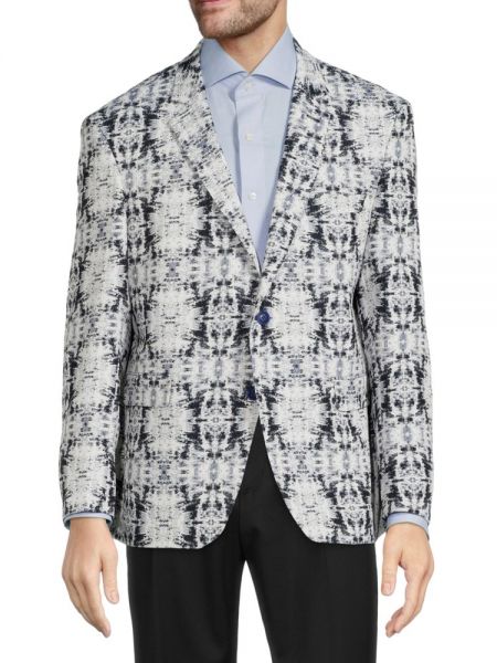 Пиджак с принтом с абстрактным узором Elie Balleh синий