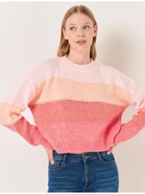 Svītrainas džemperis ar garām piedurknēm Jimmy Key rozā