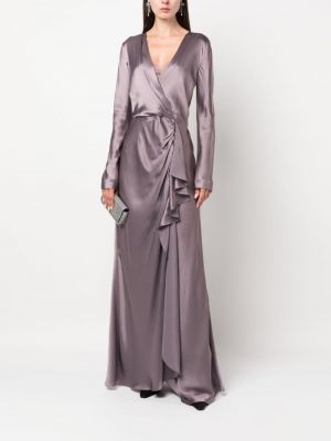 Vakarinė suknelė satininis Alberta Ferretti violetinė