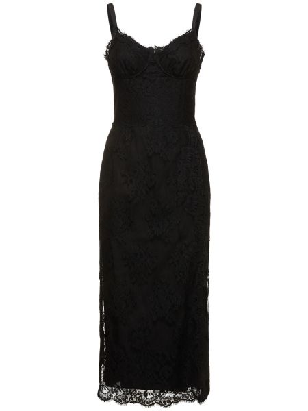 Vestido midi de encaje Dolce & Gabbana negro