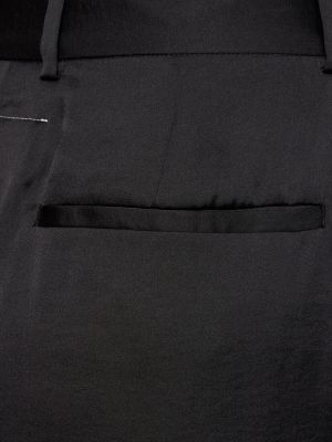 Saténové dlouhá sukně Mm6 Maison Margiela černé