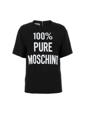 Koszulka z krepy Moschino czarna