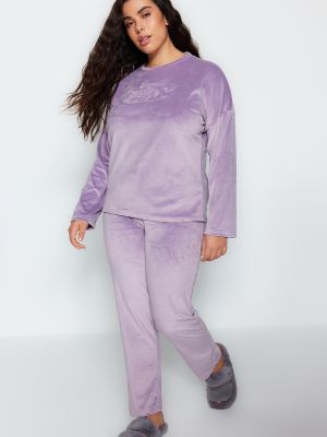 Pijamale de catifea tricotate Trendyol