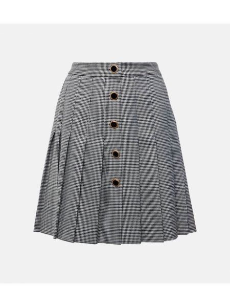 Vunena mini suknja s houndstooth uzorkom Alessandra Rich