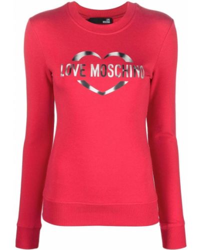 Trykt sweatshirt Love Moschino rød