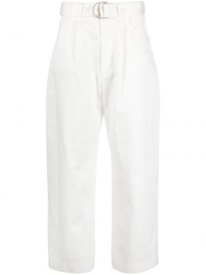Pantaloni din bumbac Nanushka alb