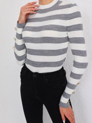 Svītrainas džemperis ar pogām Bi̇keli̇fe