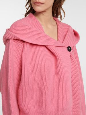 Cardigan de lână din cașmir Alaã¯a roz
