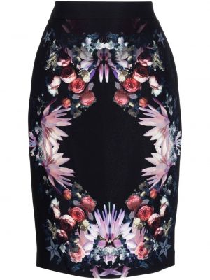 Kvetinová puzdrová sukňa s potlačou Givenchy Pre-owned čierna