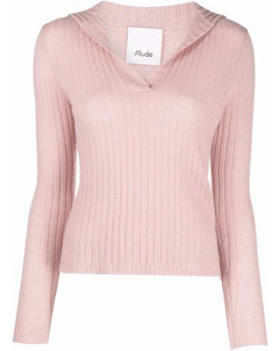 Jersey con escote v de tela jersey Allude rosa