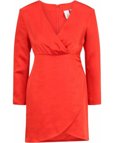 Jednofarebné priliehavé mini šaty na zips Y.a.s Petite - červená