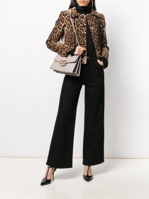 Jaka ar apdruku ar leoparda rakstu Dolce & Gabbana brūns