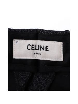 Pantalones de lana Celine Vintage negro