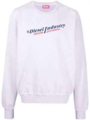 Trykt bomull sweatshirt Diesel lilla