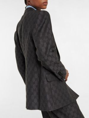 Vlněné sako Gucci šedé