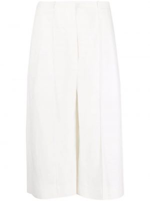Pamučne lanene kratke hlače Toteme bijela