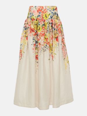 Květinové lněné dlouhá sukně Zimmermann