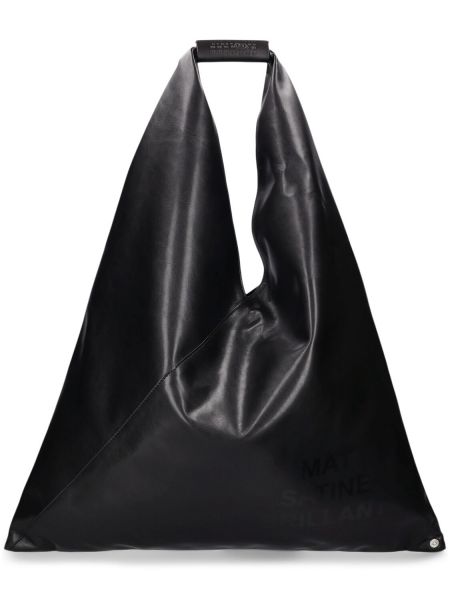 Kožená kabelka z ekologickej kože Mm6 Maison Margiela čierna