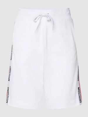 Dzianinowe szorty Moschino Swim + Underwear białe